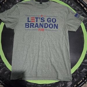 Gildan Heather Green LET'S GO BRANDON Graphic Tee